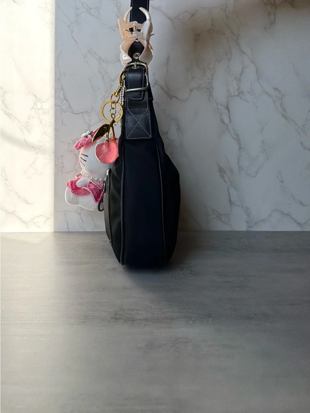 Black Coach Nylon Hobo Bag 🩰˚˖𓍢 🦢✧˚.🎀༘⋆